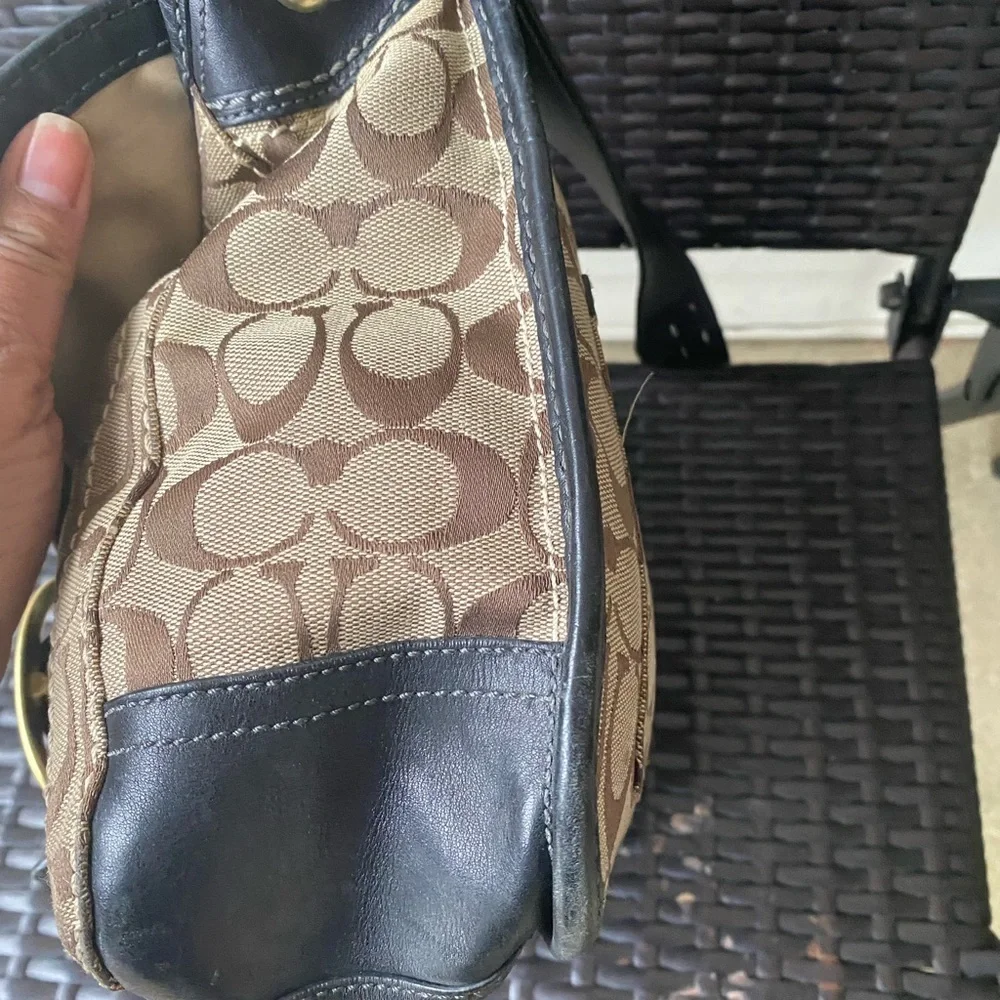 Coach Bleeker Signature Canvas and Leather Shoulder Bag